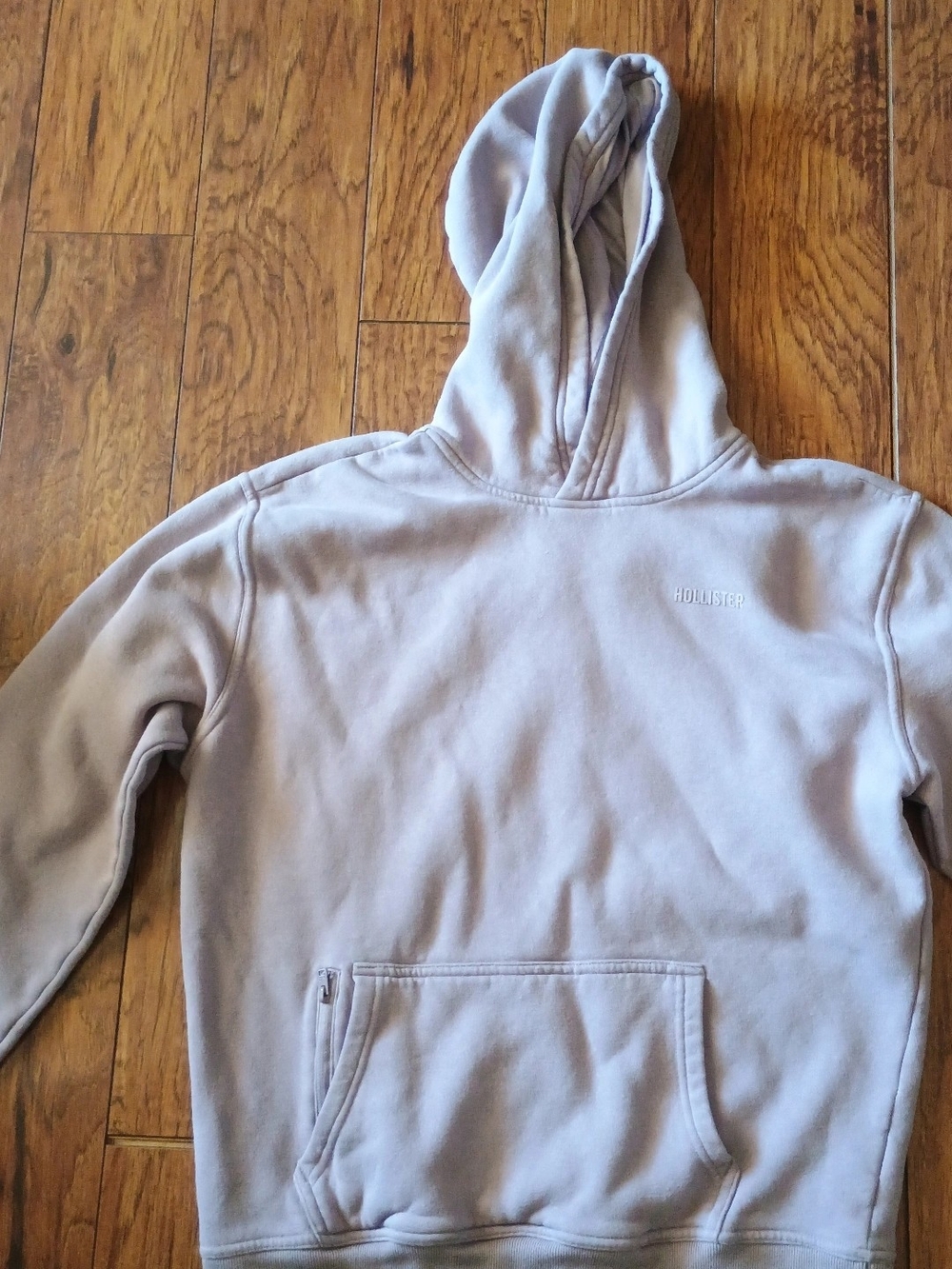 Hollister Men's Light Gray Hoodie Sweatshirt